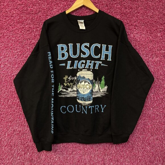 Busch Light Country Mountain Spring Beer Promo Oversized Crewneck Sweater Large - Picture 1 of 5